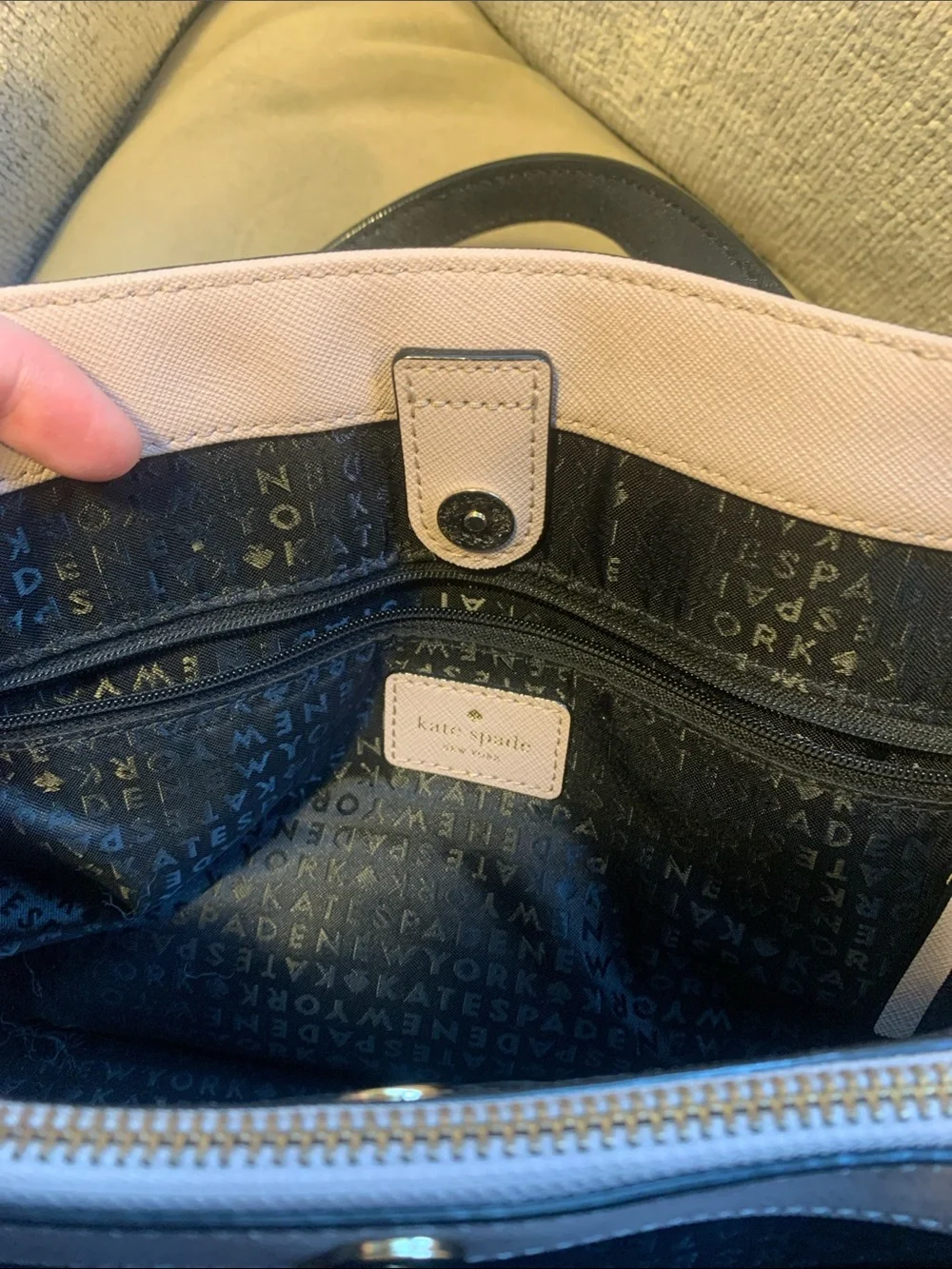 kate spade two-tone bag - black & taupe